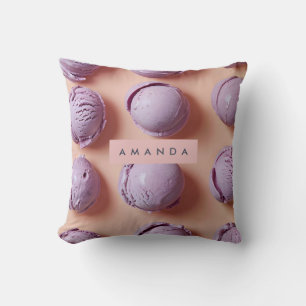 Cojín Decorativo Cucharón de helado morado personalizado