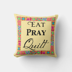 Cojín Decorativo Cuchillo Bloquea Borde Arte Comer Pray Quilt Amari