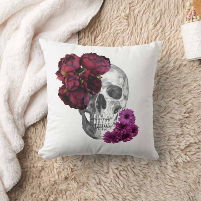 Cojín Decorativo Cuchillo de cráneo floral (Manta)