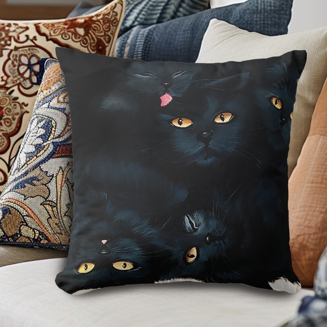 Cojín Decorativo Cuchillo de gato negro (Subido por el creador)