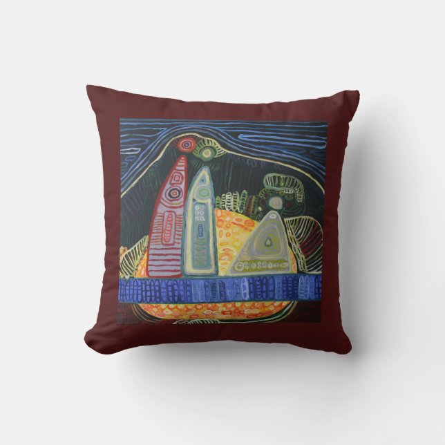 Cojín Decorativo Cuchillo de la pintura familiar (Anverso)