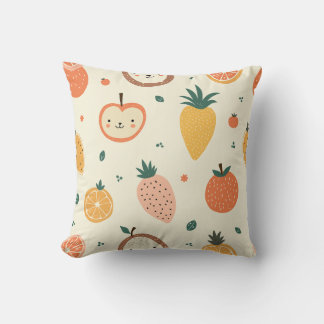Cojín Decorativo Cuchillo de patrón de carácter de fruta mate