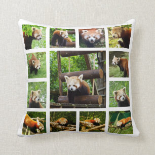 Cojín Decorativo Cuchillo de plantilla de fotos de Panda rojo de do