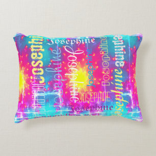 Cojín Decorativo Cuddly Colorful Tie Dye Boho Fade Personaliza Nomb
