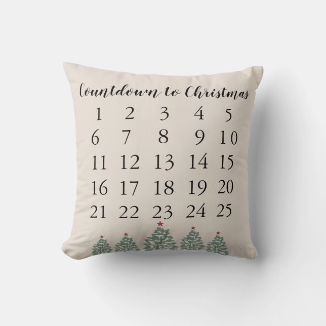 Cojín Decorativo Cuenta regresiva para Navidad en Ilustracion de ár (Anverso)