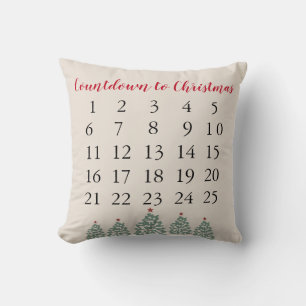 Cojín Decorativo Cuenta regresiva para Navidad en Ilustracion de ár