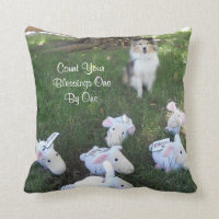 Cuente sus bendiciones Sheltie y las ovejas