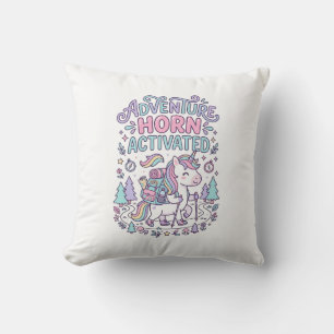 Cojín Decorativo Cuerno de Aventura de Unicornio Activado Gráfico P