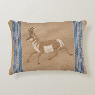 Cojín Decorativo Cuerno de Pronghorn del Sudoeste Corriendo Antílop