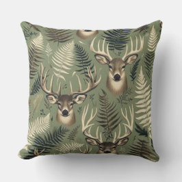 Cojín Decorativo Cuerno de venado y helechos