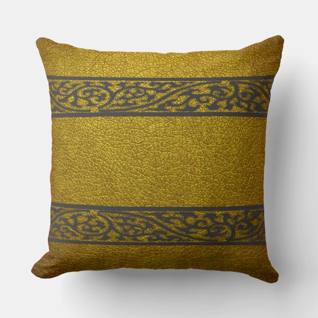 Cojín Decorativo Cuero amarillo (Anverso)