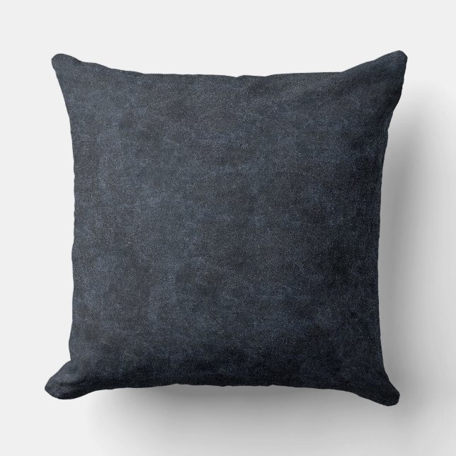 Cojín Decorativo Cuero azul marino falso (Anverso)