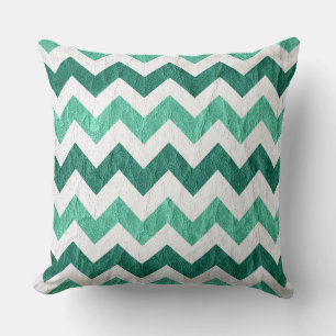 Cojín Decorativo Cuero Chevron Acuático Blanco Moderno