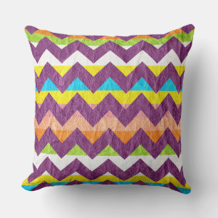 Cojín Decorativo Cuero de Chevron púrpura moderno