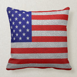 Cojín Decorativo Cuero de la bandera americana