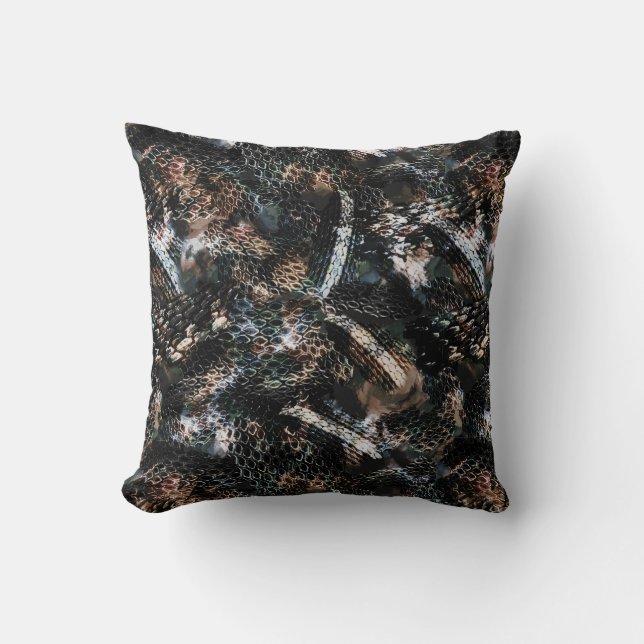 Cojín Decorativo Cuero de piel de pithon, lagarto de serpiente sin  (Anverso)
