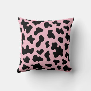 Cojín Decorativo Cuero de Vaca Estampado Black & Pink