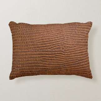 Cojín Decorativo Cuero marrón como textura de fondo, cuero, piel,