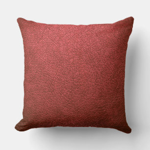 Cojín Decorativo Cuero marrón rojo