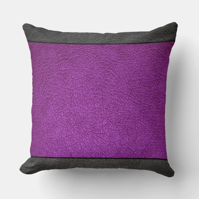 Cojín Decorativo Cuero Morado (Anverso)