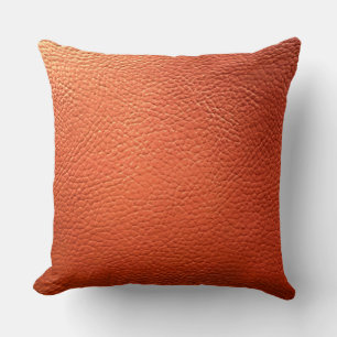 Cojín Decorativo Cuero Naranja Falso