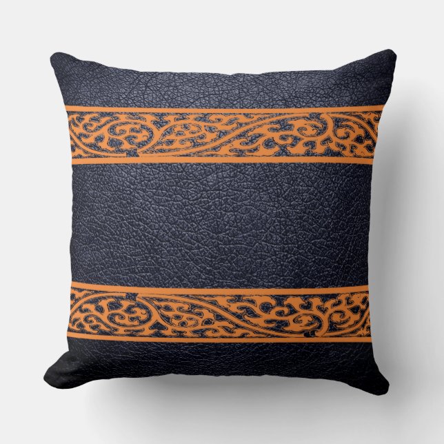 Cojín Decorativo Cuero negro (Anverso)