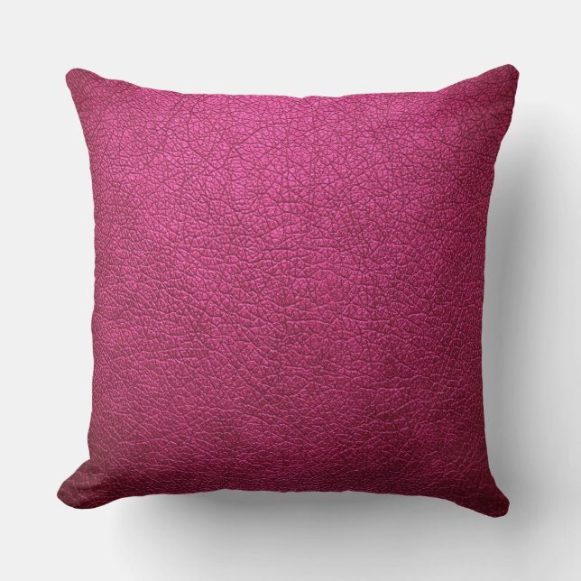 Cojín Decorativo Cuero rosa caliente (Anverso)