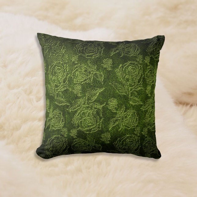 Cojín Decorativo Cuero Rosa Grabado en relieve de imitación verde (Subido por el creador)