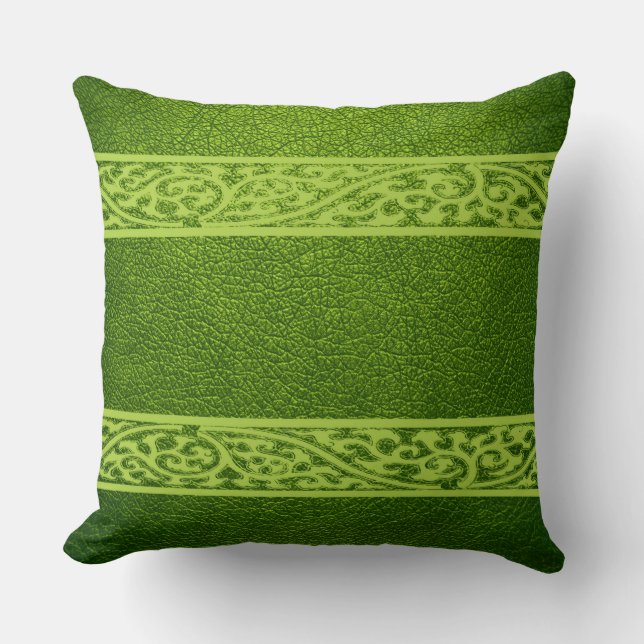 Cojín Decorativo Cuero Verde (Anverso)