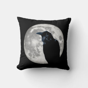 Cojín Decorativo Cuervo en la luna