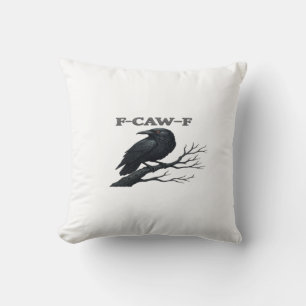 Cojín Decorativo Cuervo F-Caw-F Divertido Gótico Luna Pájaro Noveda