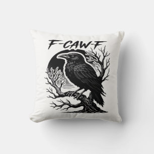 Cojín Decorativo Cuervo F-Caw-F Humor Gótico Divertido