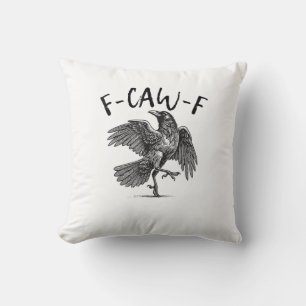 Cojín Decorativo Cuervo, F-Caw-F Pájaro Divertido
