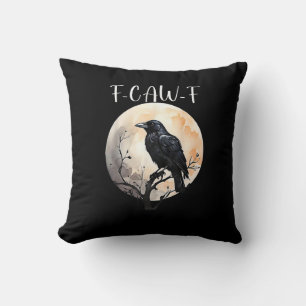 Cojín Decorativo Cuervo F-Caw-F Pájaro Divertido Estética Casual