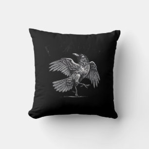 Cojín Decorativo Cuervo, F-Caw-F Pájaro Divertido Luna Gótica Humor
