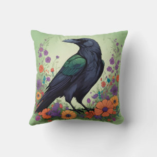 Cojín Decorativo Cuervo negro hermoso