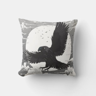 Cojín Decorativo Cuervo y la Luna