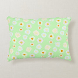 Cojín Decorativo Cuidada acuarela colorido Daisy Pattern Green