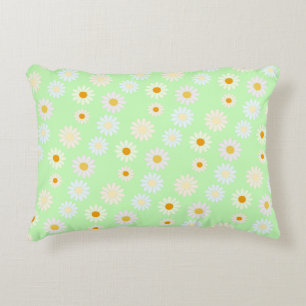Cojín Decorativo Cuidada acuarela colorido Daisy Pattern Green