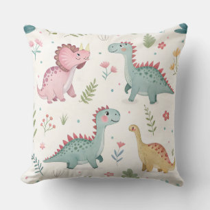 Cojín Decorativo Cuidada acuarela Dinosaurio Bebé