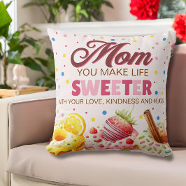 Cojín Decorativo Cuidada acuarela Donut Mom You Make Life Sweeter