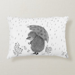 Cojín Decorativo Cuidada acuarela Hedgehog Rainy Day Whimsical