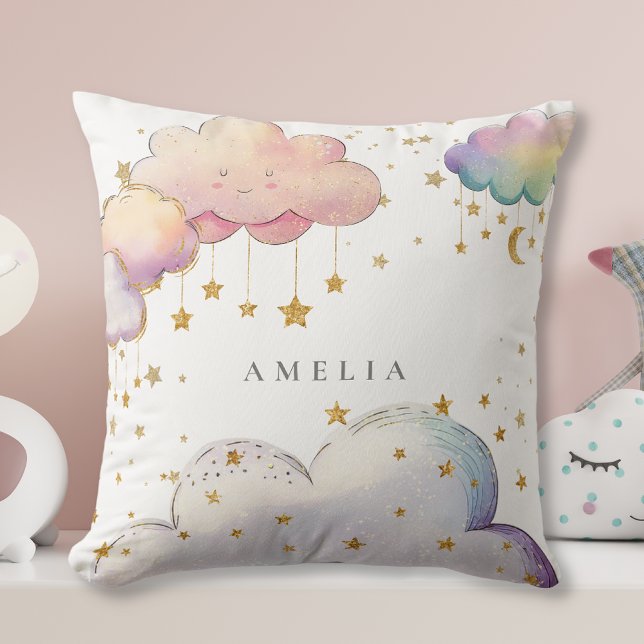 Cojín Decorativo Cuidada acuarela Nube Estrella Bebé Ducha (Subido por el creador)