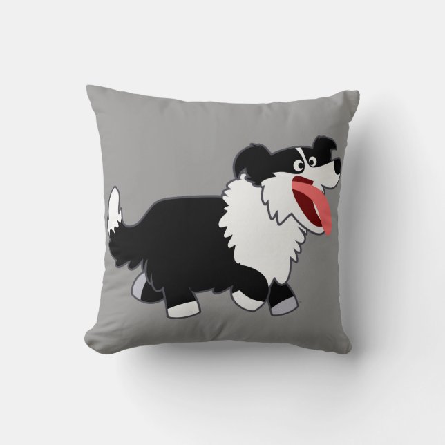 Cojín Decorativo Cuidada feliz Personalizado borde collie Pillow (Anverso)