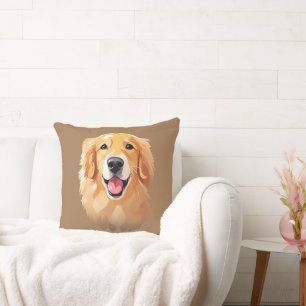 Cojín Decorativo Cuidada goldenretriever Perro Happy Face Expressio