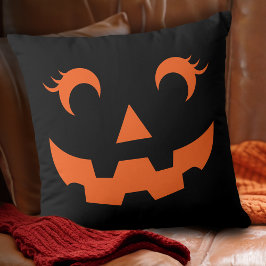 Cojín Decorativo Cuidada Halloween Jack O'Lantern Pumpkin Face Blac
