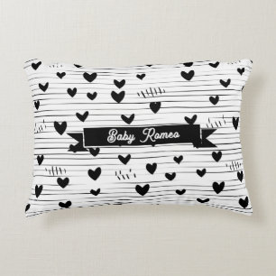 Cojín Decorativo Cuidada Minimalista Abstract Line Love Black