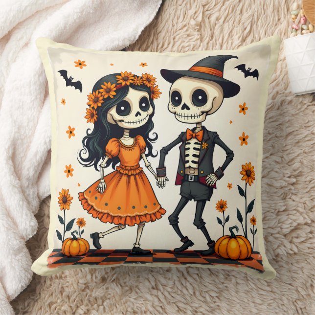 Cojín Decorativo Cuidada pareja de esqueletos de Halloween en Naran (Manta)