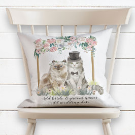 Cojín Decorativo Cuidados gatos acuarelas recién casados Boda Keeps