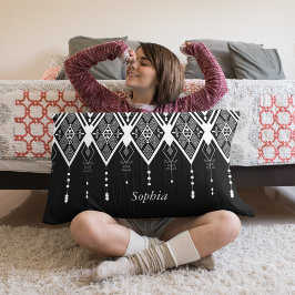 Cojín Decorativo Cuidados Nativos Estadounidenses De Blanco Y Negro